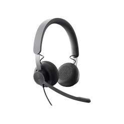 Logitech Zone Wired Noise Cancelling Stereo Computer Headset, Over-the-Head, Graphite (981-000871)