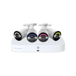 Lorex Fusion 4K 8.0-MP 16-Camera-Capable 2-TB NVR System with 4 IP Smart-Deterrence Bullet Cameras, White (N847A62-8A4-E)