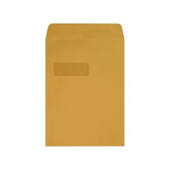LUX 9 x 12 Kraft Open End Window Envelopes 50/Pack, 28lb. Brown Kraft (1590BK-50)