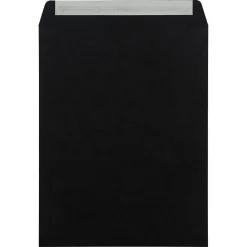 LUX 10" x 13" 80lbs. Square Flap Open End Envelopes, Midnight Black, 50/Pack