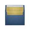 LUX A7 Foil Lined Invitation Envelopes (5 1/4 x 7 1/4) 50/Box, Navy w/Gold LUX Lining (FLNV4880-04-50)
