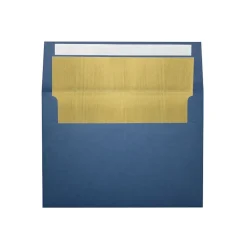 LUX A7 Foil Lined Invitation Envelopes (5 1/4 x 7 1/4) 50/Box, Navy w/Gold LUX Lining (FLNV4880-04-50)