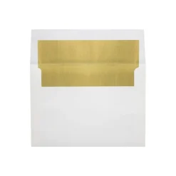 LUX A8 Foil Lined Invitation Envelopes (5 1/2 x 8 1/8) 250/Box, White w/Gold LUX Lining (FLWH4885-04-250)