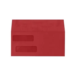 Lux Double Window Invoice Envelopes, Ruby Red, 4-1/8 x 9-1/8", 50/Pack