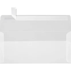 LUX 30lbs. 4 1/8" x 9 1/2" #10 Square Flap Envelopes, Clear Translucent, 250/BX