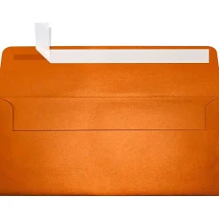 LUX 80lbs. 4 1/8" x 9 1/2" #10 Square Flap Envelopes, Flame Metallic Orange, 500/BX
