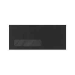 LUX 70lbs. 4 1/8" x 9 1/2" #10 Window Envelopes, Midnight Black, 500/BX