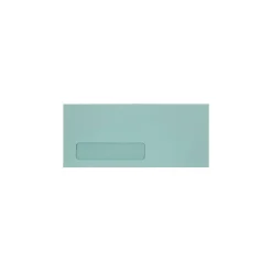 LUX Moistenable Glue #10 Window Envelope, 4 1/2" x 9 1/2", Pastel Blue, 50/Pack (11816-50)