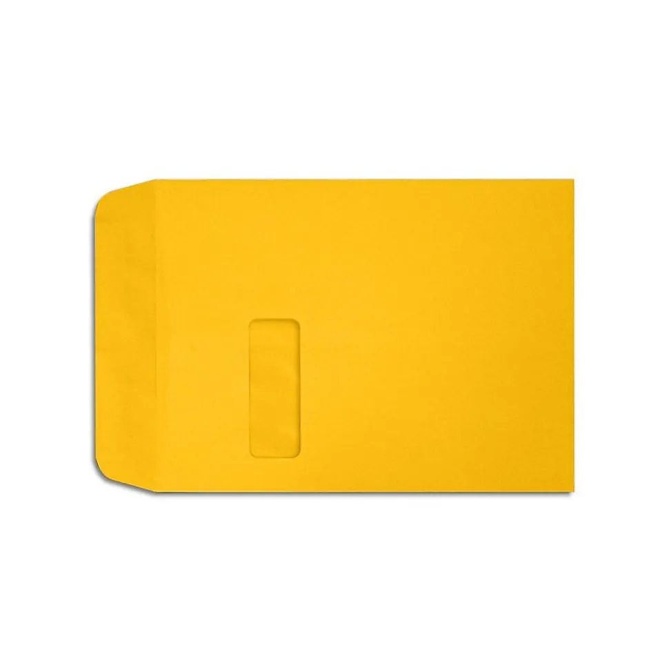 LUX Open End Window Envelopes 9" x 12", Sunflower Yellow