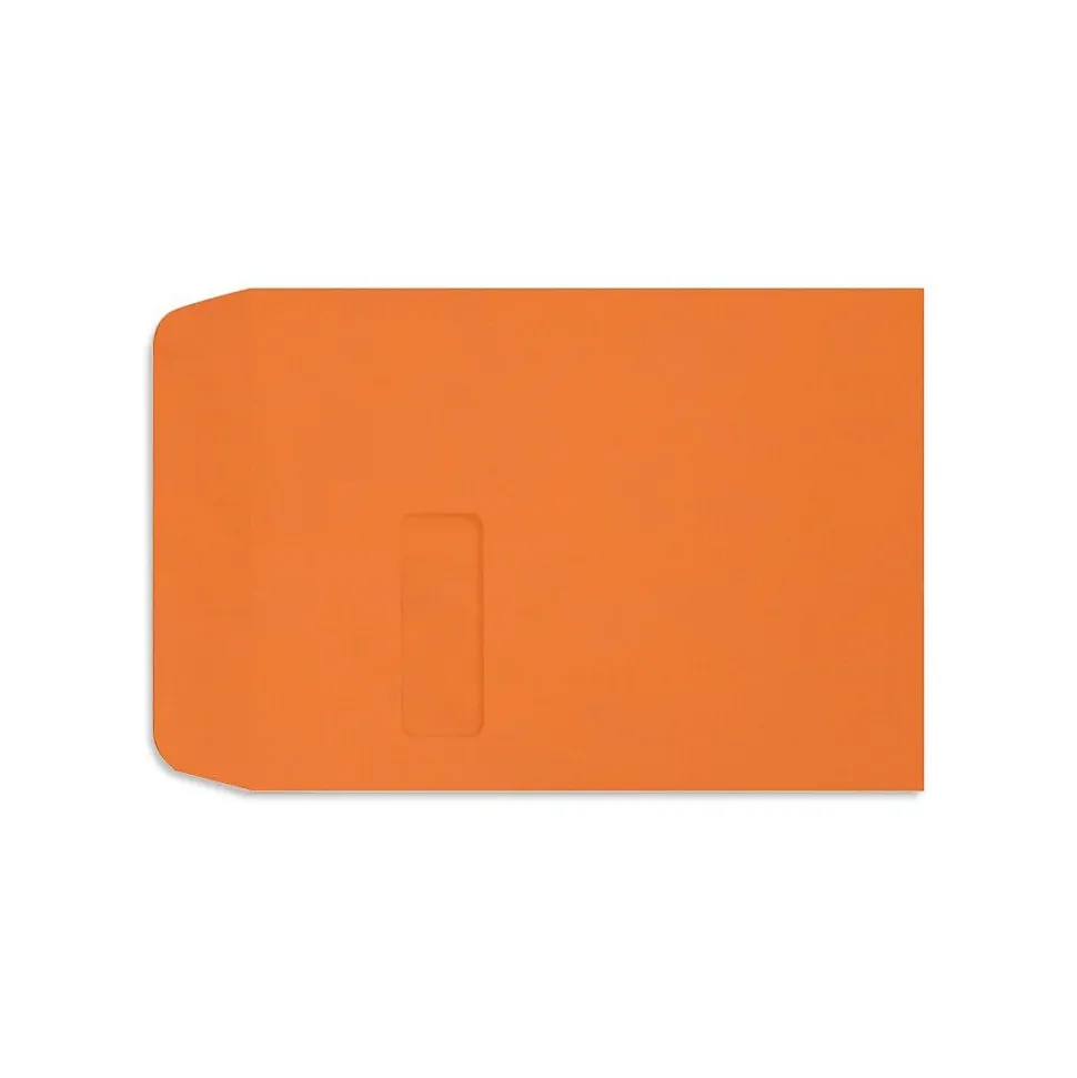LUX Open End Window Envelopes 9" x 12"; Mandarin Orange