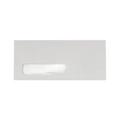 LUX Pastels Moistenable Glue #10 Window Envelope, 4 1/2" x 9 1/2", Pastel Gray, 250/Box (51384-250)