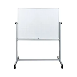 Luxor Dry-Erase Mobile Combination Ghost Grid/Whiteboard, Aluminum Frame, 36" x 48" (MB4836LB)