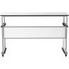 Luxor 32"-38"H Adjustable Standing Modular Teacher Desk, White/Gray (DTTB002)
