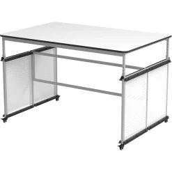 Luxor 32"-38"H Adjustable Standing Modular Makerspace and Science Lab Table, White (DTTB001)