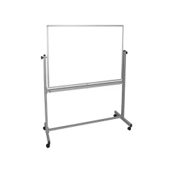 Luxor Steel Mobile Dry-Erase Whiteboard, Aluminum Frame, 4' x 3' (MB4836WW)