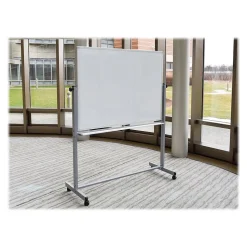 Luxor Steel Mobile Dry-Erase Whiteboard, Aluminum Frame, 4' x 3' (MB4836WW)