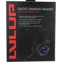 LVLUP Deluxe Light-Up Over-Ear Gaming Headphones with Microphone, Black (LU732)