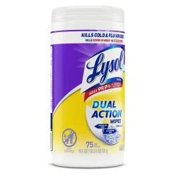 Lysol Dual Action Disinfecting Wipes, Citrus Scent, 75 Wipes/Canister, 6 Canisters/Carton (1920081700CT)