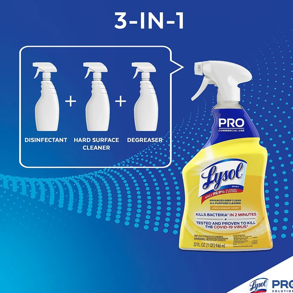 Lysol Professional Advanced Deep Clean All Purpose Cleaner, Lemon Breeze Scent, 32 oz. (1920000351)