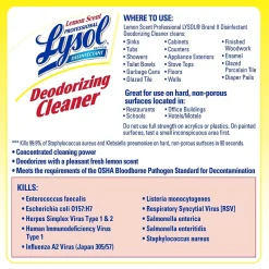 Lysol Professional Disinfecting Deodorizing Cleaner, Lemon, 128 oz., 4/Carton (3624176334CT)