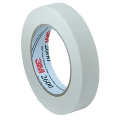 3M 1 in x 60 yds., Masking Tape, White, 6 Rolls (MMM260024A-6)
