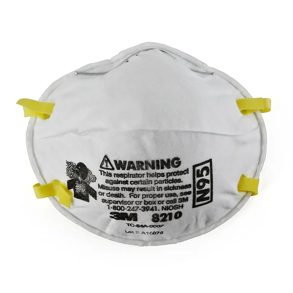 3M 8210 N95 Disposable Particulate Respirator, 20/Pack (8210)