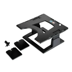 3M Adjustable Laptop Stand, Black, 2 in. of Height Adjustment, Compatible with Docking Stations (LX500)