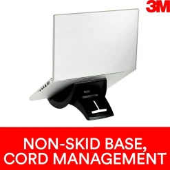 3M Adjustable Laptop Stand, Black, 3 in. Vertical Height Adjustment, Non-Skid Base (LX550)