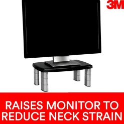 3M Adjustable Monitor Stand, Holds up to 80 lbs. Height Adjustable From 1 in. to 5 7/8 in. (MS80B)