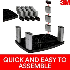 3M Adjustable Monitor Stand, Holds up to 80 lbs. Height Adjustable From 1 in. to 5 7/8 in. (MS80B)
