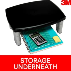 3M Adjustable Monitor Stand, Holds up to 80 lbs. Height Adjustable From 1 in. to 5 7/8 in. (MS80B)