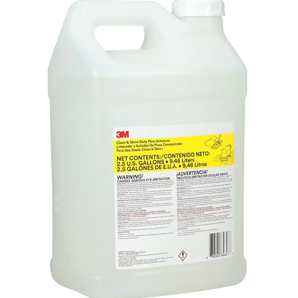 3M Clean & Shine Daily Floor Enhancer Concentrate 35A, 0.5 gal, 4/Carton