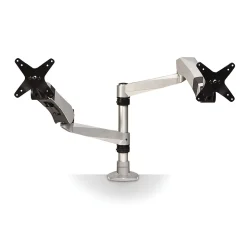 3M™ Dual Monitor Arm, Grab Monitor to Adjust Height, Tilt, Swivel, Rotate, Holds Monitors Up to 20 lbs. and ≤27