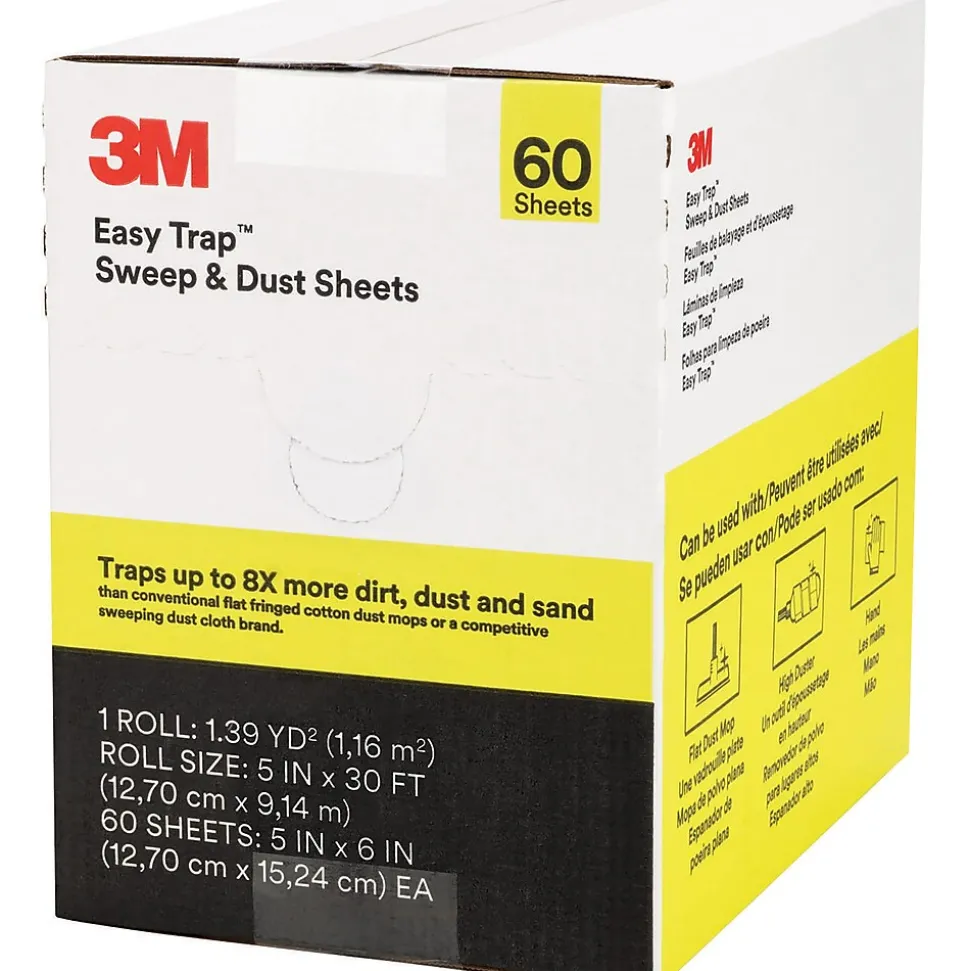 3M Easy Trap Cotton Dusting Cloths, 6" x 5", White, 30-Ft. Roll, 60 Sheets/Roll (59032W)
