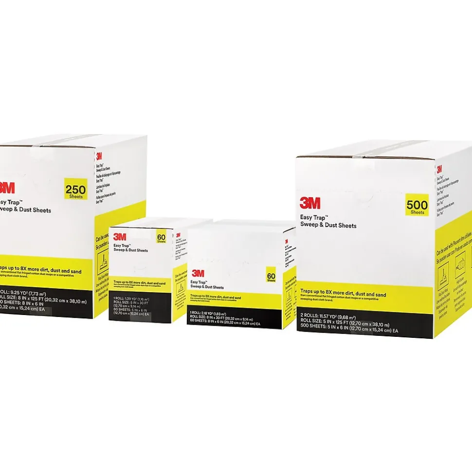 3M Easy Trap Cotton Dusting Cloths, 6" x 5", White, 30-Ft. Roll, 60 Sheets/Roll (59032W)