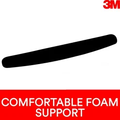 3M™ Foam Wrist Rest for Keyboards, Black, Durable Fabric Cover, Anti-microbial Product Protection (WR209MB)