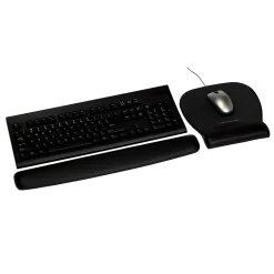 3M™ Foam Wrist Rest for Keyboards, Black, Durable Fabric Cover, Anti-microbial Product Protection (WR209MB)