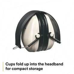 3M PELTOR Optime 95 Folding Earmuffs H6F/V, Over-the-Head, Beige (MMMH6FV)