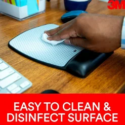 3M™ Precise Vertex Mouse Pad with Gel Wrist Rest, Non-Skid Base, Black/Silver (MW310LE)