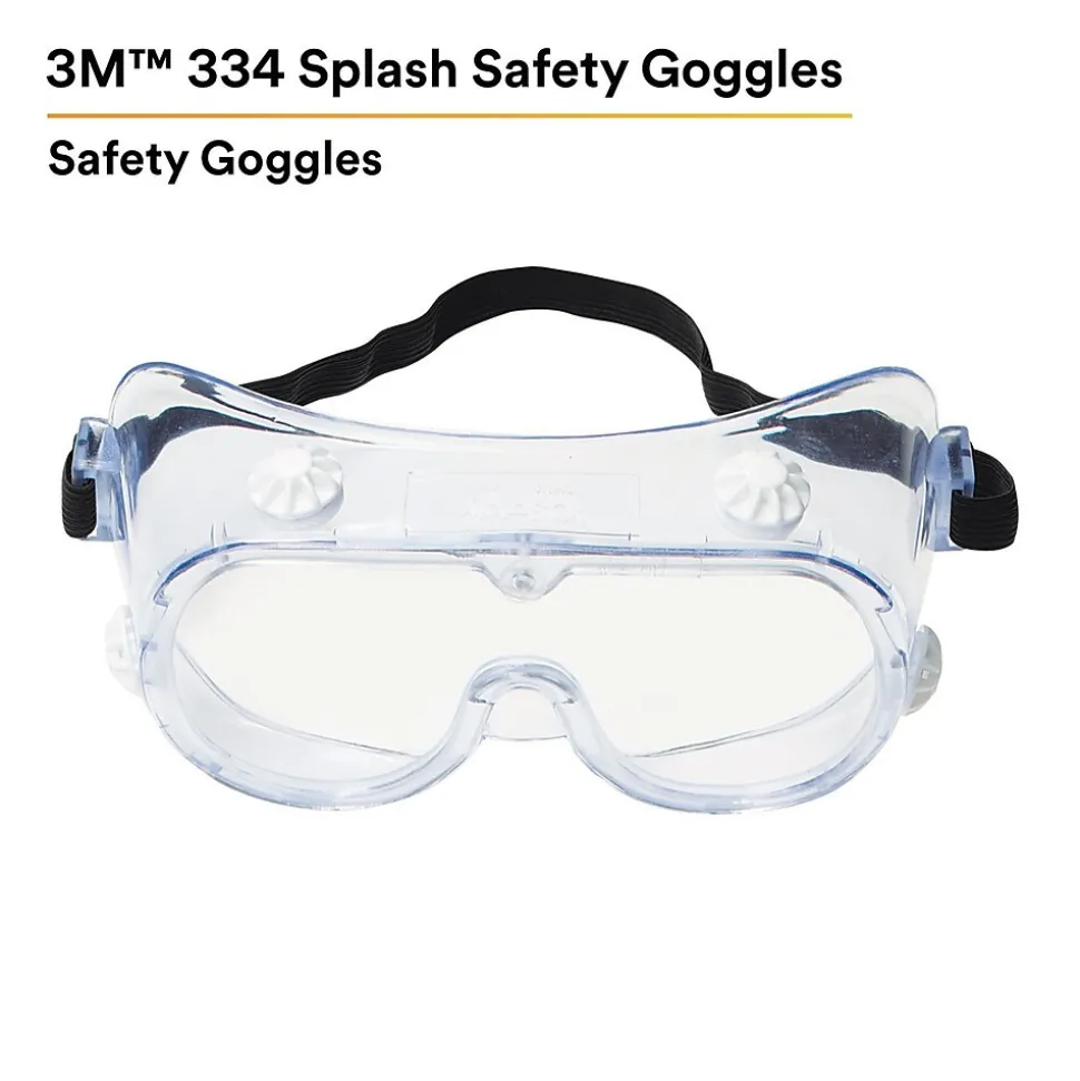 3M Safety Splash Goggle 334, Clear Lens (40660)