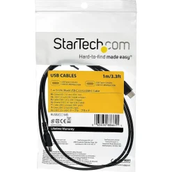 1m USB A to USB C Charging Cable - Durable Fast Charge & Sync USB 2.0 to USB Type C Data Cord - Aramid Fiber M/M 3A Black