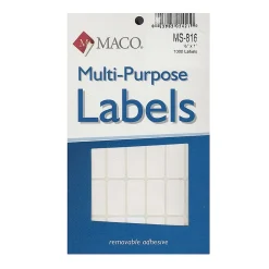 Maco Multi-Purpose Handwrite Labels, Rectangular, 1/2" x 1", Pack Of 1000, 6/Pack (6PK-MS-816)
