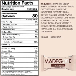 Madegood Chocolate Chip Crispy Squares, 0.78 oz, 6/Box, 6 Boxes/Pack (307-00429)