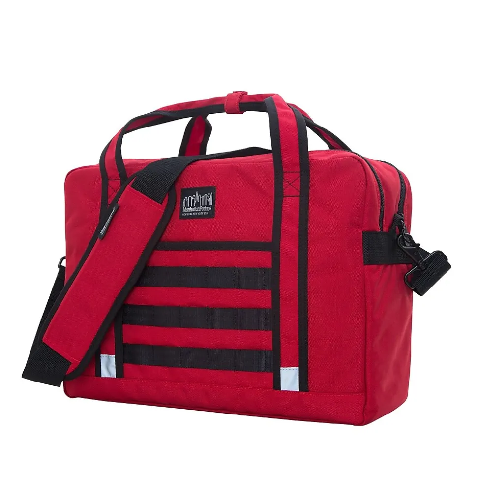 Manhattan Portage Yorkville 15" Fabric Laptop Bag, Red (1628-BL RED)