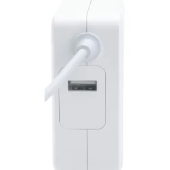 Manhattan Power Delivery Wall Charger with Built-in USB-C Cable, 60-Watts, White, (180245)