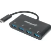 Manhattan SuperSpeed 4-Port USB 3.0 Hub, Black (ICI162746)