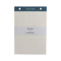 Martha Stewart Desk Notepad, Wide-Ruled, 5.5" x 8.25", Navy, 150 Sheets/Pad (MS110G)