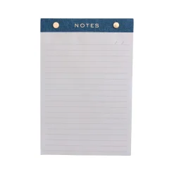 Martha Stewart Desk Notepad, Wide-Ruled, 5.5" x 8.25", Navy, 150 Sheets/Pad (MS110G)
