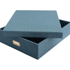 Martha Stewart Document Box, Navy Faux Leather (MS110F)