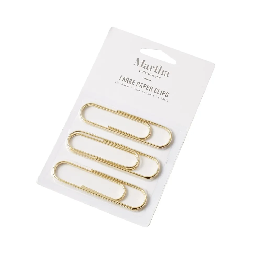 Martha Stewart Large Paper Clip, Gold, 6/Pack (MS104R)